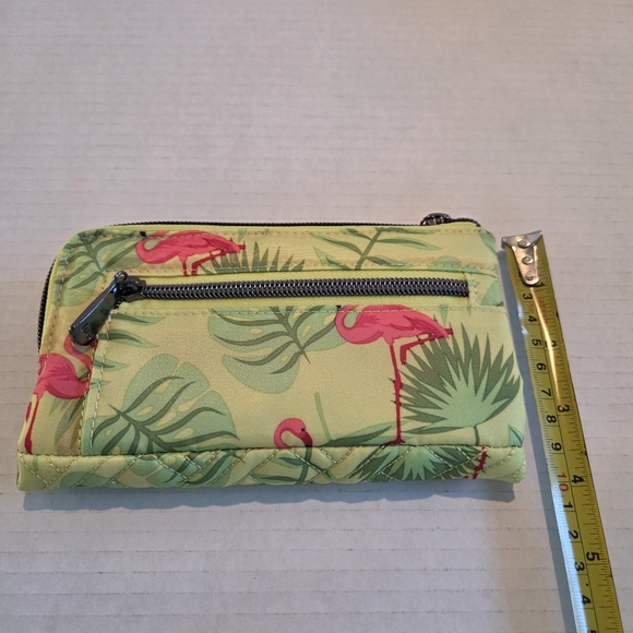 Lug Flamingo Lime Tram 2 RFID Wallet Tropical Flamingos QVC - Picture 3 of 6